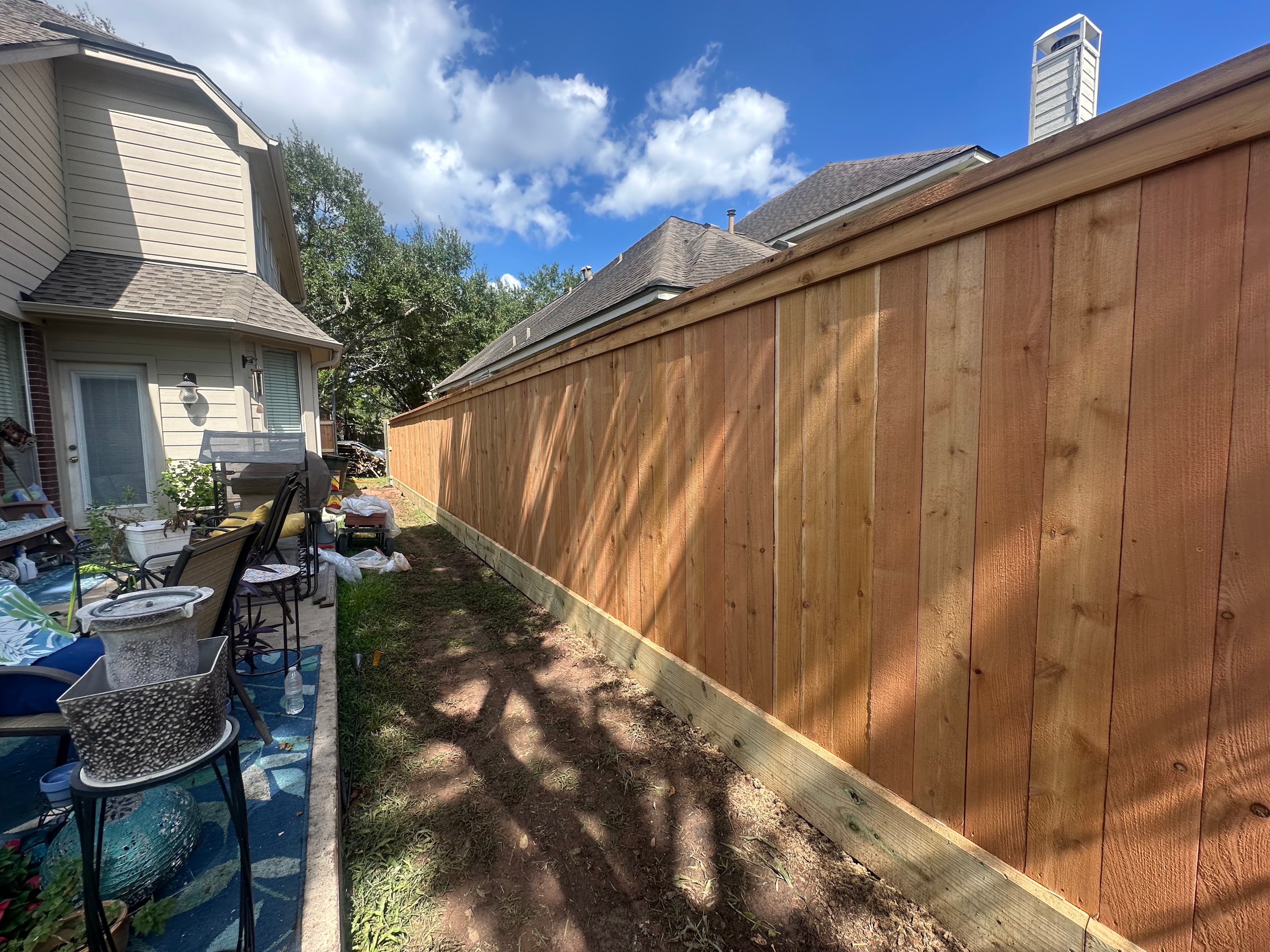 Wrought iron fence residential installation Houston